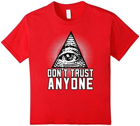Kids Illuminati Shirt - Don't Trust Anyone 8 Red