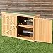 Goplus Wooden Garden Shed Outdoor Storage Cabinet Fir Wood Double Door Yard Locker (Natural)