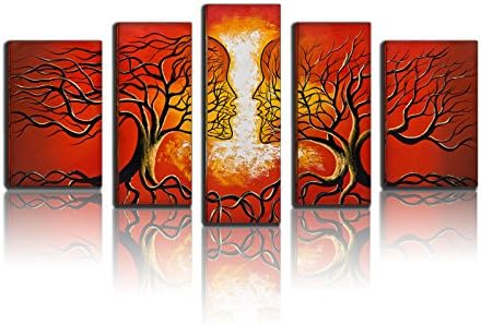 BPAGO Abstract Canvas Paintings Brown Human Tree Fantasy Canvas Paintings Wall Art Landscape Modern Oil Painting Effect On Canvas Paintings Framed Ready to Hang ( 54 x 36 inch)