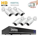 ISEEUSEE 8CH Security Camera System 1080N Video DVR recorder with 6 x HD 1920TVL 1080P Indoor Outdoor Weatherproof CCTV Cameras, Motion Alert, Smartphone, PC Easy Remote Access, NO Hard Drive