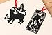 yueton Pack of 9 Creative Black Cat Metal Bookmark with Red Strap