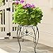 AMAGABELI GARDEN & HOME Metal Potted Plant Stand 15 inch Rustproof Decorative Flower Pot Rack with Curved Legs Iron Art Planter Holders Garden Patio Steel Fern Pots Containers Supports Corner, Black