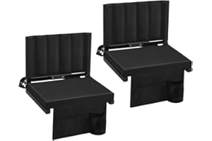 2 Pcs Portable Folding Stadium Chair Stadium Seat Bleacher Seat with Back Support Cushion for Sports Outdoor Event
