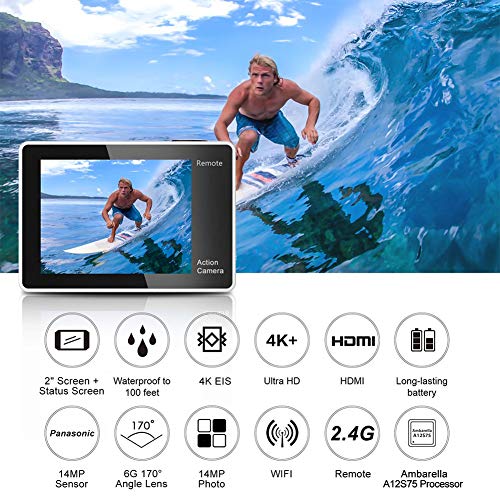 DU Action Kameras 4K WiFi 170° Weitwinkel Wasserdicht 32M Unterwasserkamera Ultra Full HD Sport Action Kamera… – Bild 5