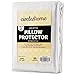 CirclesHome Pillow Protectors 2 Pack King Zippered - 100% Cotton Breathable Pillowcases - Protects Pillows from Dirt, Dust and Debri (King - Set of 2 - 20x36)