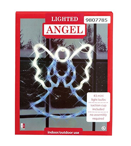 Holiday Lighted Angel Window Decoration