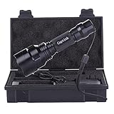 Captink Q5 Outdoor Waterproof Tactical LED Flashlight with 5 Modes and one 18650 Rechargeable Battery, Black