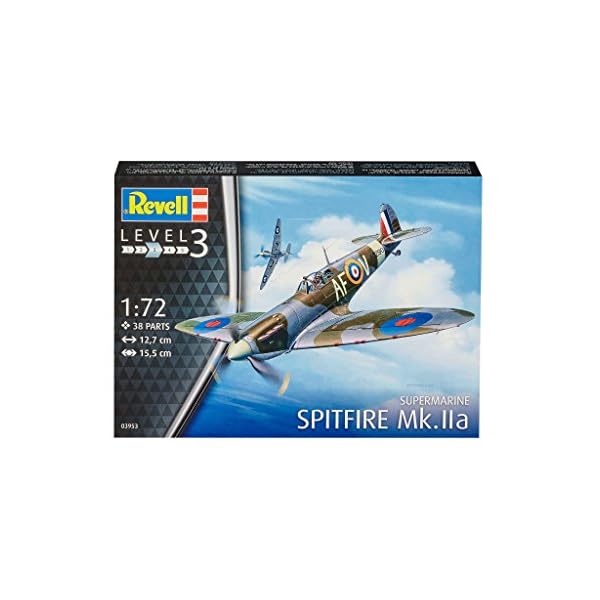 Revell 80-3953 Modellbausatz Flugzeug 1:72 - Spitfire Mk.IIa im Maßstab 1:72, Level 3, originalgetreue Nachbildung mit… – Bild 3