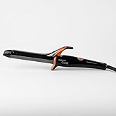 TAIFF Curves Professional Black Titanium Curling Iron – High-Performance Hair Curler & Rizadora para Cabello with Dual Voltage | Fixed Temperature 410°F | 1”