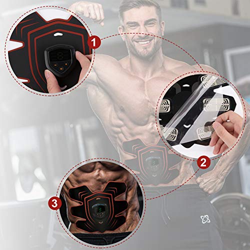 rooftree-Abs-Stimulator-Portable-EMS-Abdominal Training Device for Muscles Ab Trainer Fitness Equipment for Man and Women at Home, Office,Workouts Muscle Toner Fitness for Abdominal/Arm/Leg - Thumbnail 4
