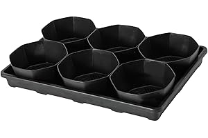 FROMCEO Professional Thickened Nursery Pots Trays 6 Cell Design with 6Inch Pots Sink Tray Perfect for Home and Plant Use Succ
