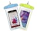 Universal Waterproof Case, Mini-Factory Dry Bag Pouch, Transparent Cover for iPhone 6, Plus, Samsung Galaxy S7 S6 edge, Note, HTC, Nokia - Blue + Green (2 Packs)