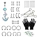 BodyJ4You 36PC PRO Piercing Kit Steel 14G 16G Anchor Belly Ring Tongue Nipple Nose Jewelry