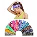 12 Pack Cotton Headbands by Teemico - Tie Dye Headbands Cotton Stretch Headbands Elastic Yoga Hairband for Teens Girls Women Exercise Running Sports Hair Wrap Accessories
