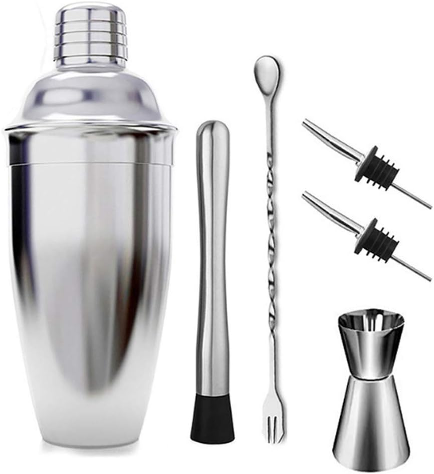 Cocktail glass shaker set, stainless steel shaker bar utensils