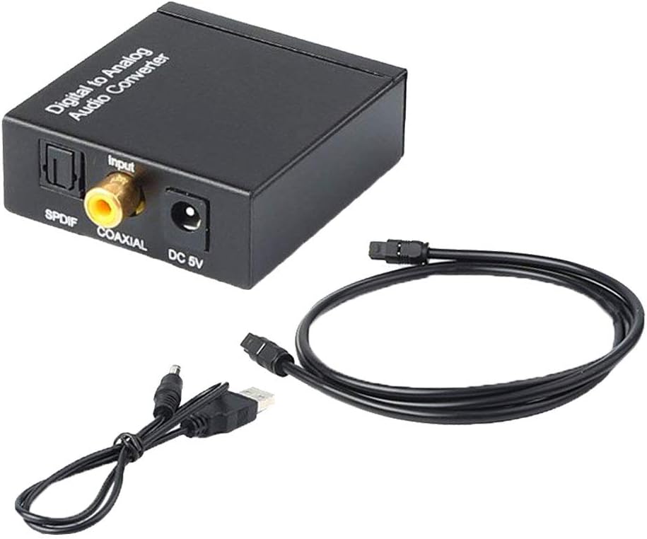 SM SunniMix Digital A Analógico convertidor Adaptador de Audio Salida 3.5 mm de Coaxial Toslink