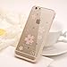 Buyus iPhone 5/5S Case for Girls,Clear Hard Back with Cute Floral Flower Design and Rubber Bumper (Cherry Blossom, Pink)