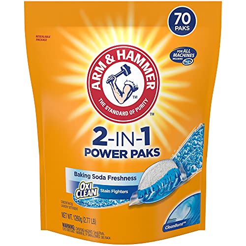 ARM & HAMMER 2-IN-1 Laundry Detergent Power Paks, 70 Count