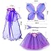 Sinuo Fairy Costume, Costume Set with Wings,Tutu,Wand and Veil Princess Set Fit Girls Age 3-8(Purple)