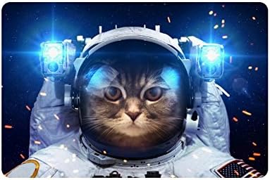 Wizardry1986 Funny Cat As An Astronaut Doormat Space Humor Floor Mat With Non-Slip Backing Bath Mat Rug Funny Home Decor 23.6"W×15.7"H