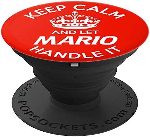 Keep Calm And Let Mario Handle It Red PopSockets PopGrip: Swappable Grip for Phones & Tablets