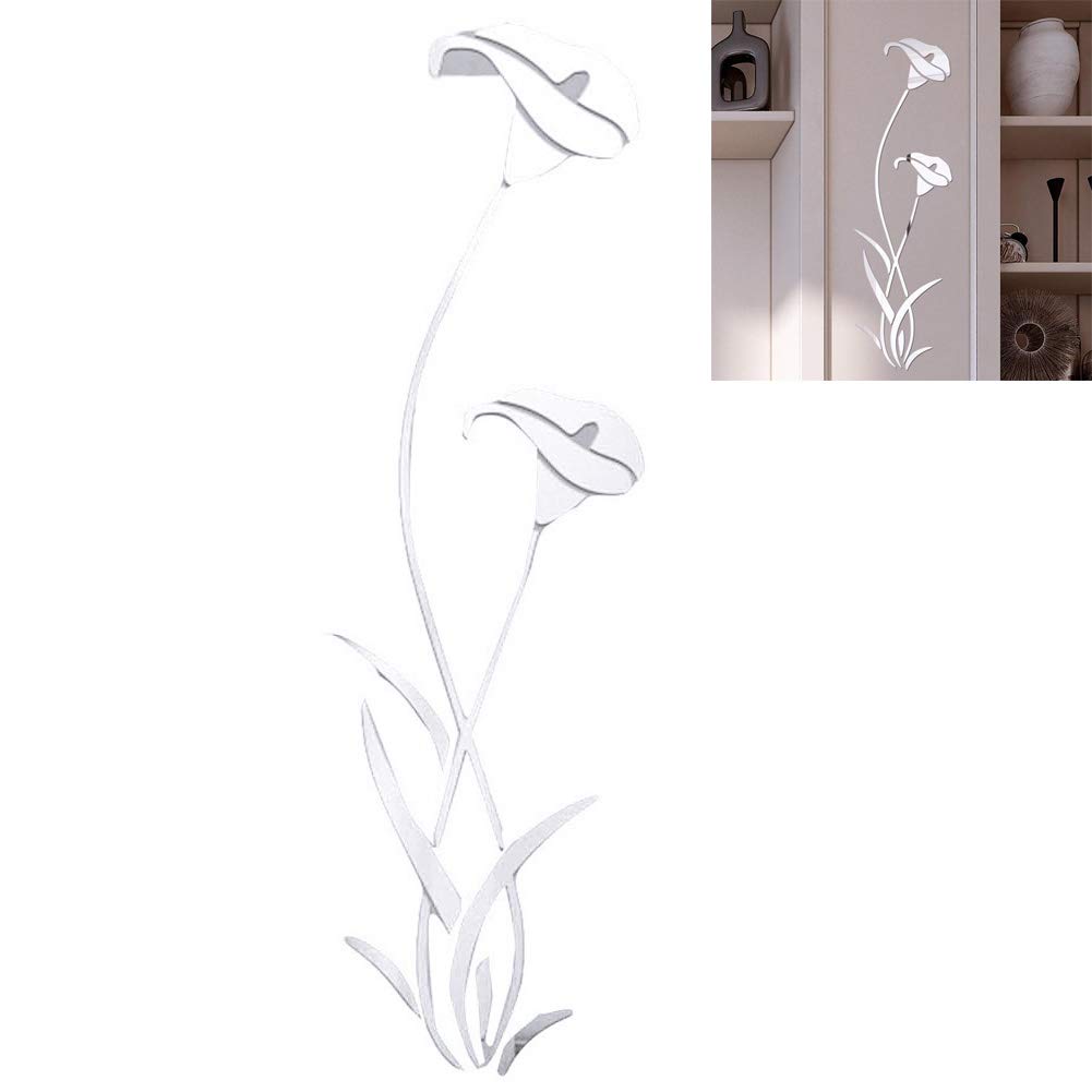 Kerta Acrylic Mirror Wall Stickers - DIY Removable Flower Mirror Home Decoration - Modern