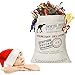HBlife Canvas Santa Sack, 19.7 X 27.6 Inch Large Santa Bags for Gifts, Personalized Christmas Sacks for Presents with Drawstring, Style 4