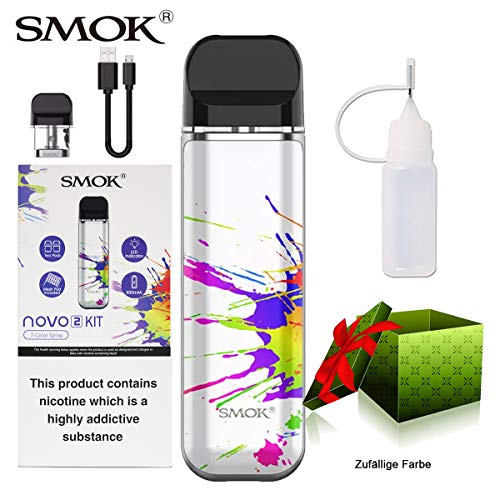 MKWS Compatible with E-Cigarette, Authentic SMOK NOVO 2 POD Starter Kit Built-in 800mAh, No Nicotine, No E-Liquid (7-Color Spray)