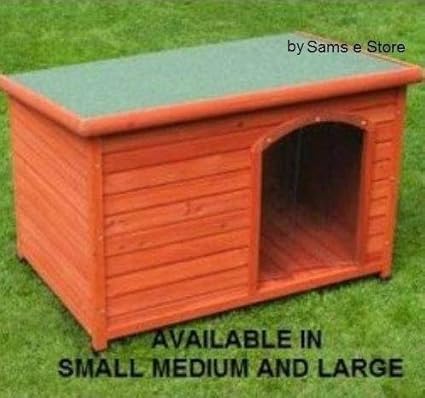 Extérieur Maison Niche Pour Chien En Bois à Toit Plat Chiot Abri Accessibles Facile à Nettoyer Résistant Aux Intempéries