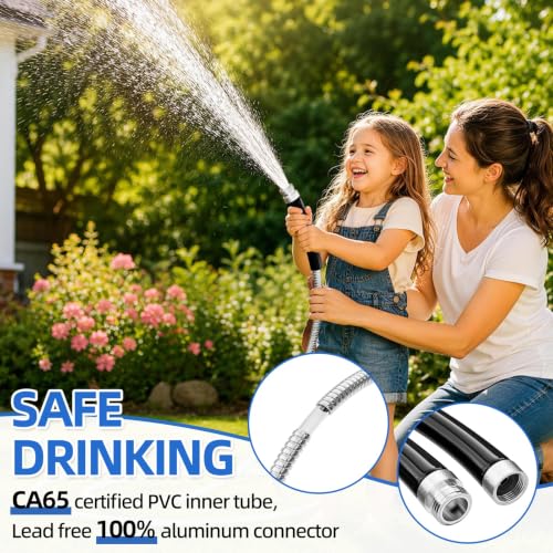 SPECILITE 50ft 304 Stainless Steel Metal Garden Hose with Blue Nozzle photo 12