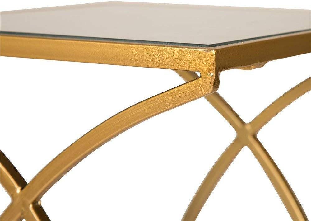 Glitzhome Set of 2 Nesting Coffee Tables Decorative Accent Side End Tables Plant Stand Chair for Bedroom, Living Room, Home Office and Patio: Kitchen & Dining