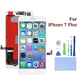 Replacement Screen iPhone 7 Plus Screen Replacement for LCD Display 3D Touch Screen Digitizer Frame Assembly Full Set with Free Tools 5.5 inch(White)