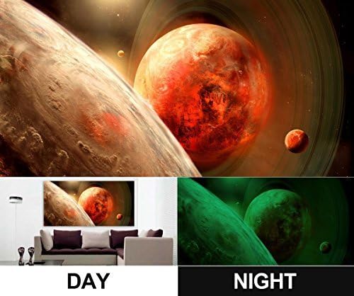 Paintings on Canvas, Glow in the Dark Wall Art for Living Room Decoration, Framed Print - Escalate - 32 x 16 Inch