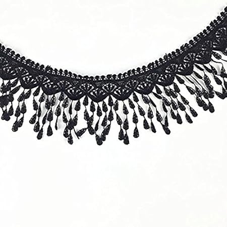 LEORX Spitze Häkelband Spitzenborte Spitzenborduere Hochzeit Dekoband Schleifenband DIY Handwerk 3 Yard - Schwarz