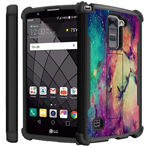 LG Stylus 2 Plus Case| Stylo 2 Plus Bumper Case by Untouchble [Stealth Armor] [Screen Film Included] Rugged Protector [Dual Layer Shell] [Kickstand] - Colorful Galaxy Stars