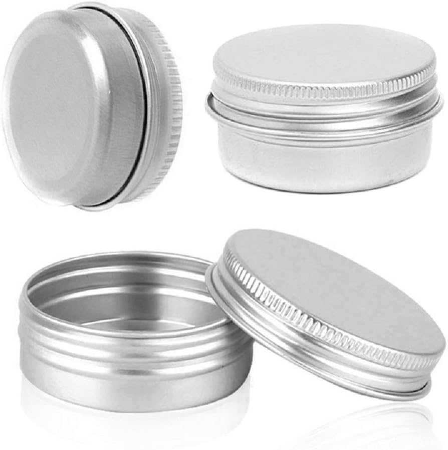 20pcs 5ml-250ml Muti-Size Silver Empty Aluminium Metal Tin Box Refillable Containers for Cosmetic Crafts Candle Ointment Jewelry Small Sample Storage Jars (60ml)