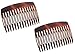 Parcelona French Nice N Simple Tortoise Shell Brown Large 2.75” Celluloid 15 Teeth Set of 2 Side Hair Combs for Women and Girls