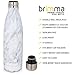 Brimma Vacuum Insulated Water Bottle - Double Walled Stainless Steel Travel Bottle for Hot & Cold Drinks - 100% Sweat & Leak Proof Portable Thermos Flask - 17 Oz (500 ml) (White Marble)
