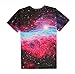 Uideazone Men Women Galaxy Cat Eat Pizza Short Sleeve T-Shirt Tee Tops
