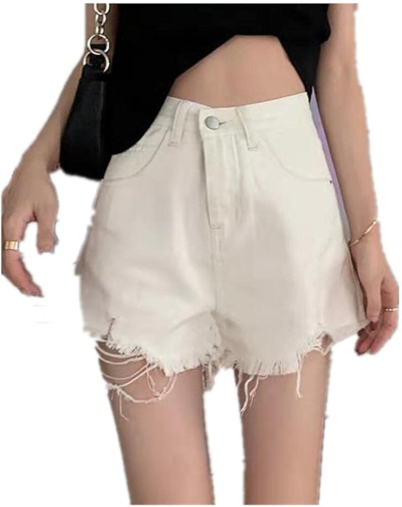 Streetwear High Waist Wide Leg Denim Shorts for Women New Jean Shorts