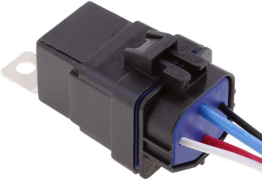 Mintice Car Vehicle Motor Heavy Duty 12V 40A SPST Relay Socket Plug 4Pin 4 Wire Waterproof Kit Iron Back, 40A 4Pin Iron Back - Image 3