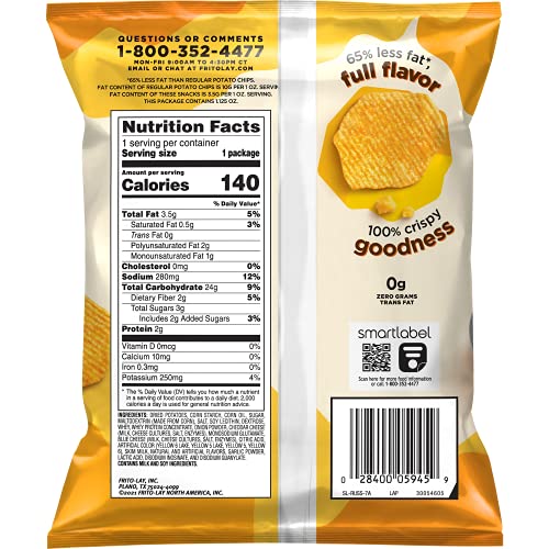Ruffles Oven Baked Cheddar & Sour Cream Flavored Potato Crisps, 1.125