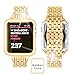 Ezzdo Apple Watch Diamond Band 40mm/44mm Series 5/4, Rhinestone Luxury Diamond Stainless Steel Replacement Bands with Case for Apple Watch 40mm 38mm Series 1/2/3 (Diamond Gold, 42 mm)