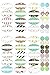 108 Fancy Hand Written Labels Balm DIY Jars Stickers for Essential Oils Roller Bottles, 4 Sheets with 108 Oval Plus 120 Top Stickers
