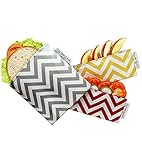 EEZY BREEZY KIDS Food Safe Snack & Sandwich Bags. Reusable and Multipurpose Cloth Bags. Washable, Food Safe, Environmentally Friendly (Red & Yellow)