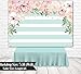 Funnytree 7X5ft Pink and Mint Green Floral Backdrop Stripes Flowers Birthday Party Photography Background Watercolor Gold Sprinkle Bridal Shower Dessert Table Banner Wedding Decorations
