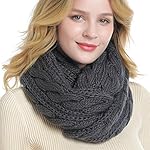 QUEENFUR Winter Women Thick Cable Knit Ribbed Infinity Circle Loop Scarf QUEENFUR Winter Women Thick Cable Knit Ribbed Infinity Circle Loop Scarf