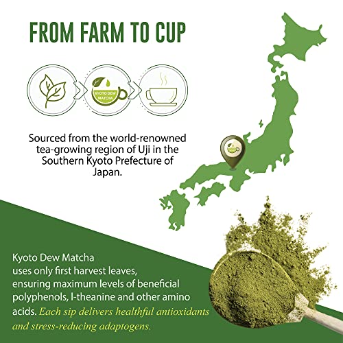 Kyoto Dew Matcha Organic Premium Ceremonial Grade from Japan Matcha Green Tea Powder