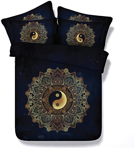 100% Cotton Chinese Style Black Quilt/Duvet Cover YingYang Pattern Bedding Sets Boys Home Textiles Decor Bedclothes,Super King Size/4pcs