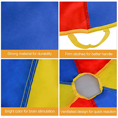 image for Sonyabecca 4pcs 4ft Parachute Volleyball Set Team Games Kids Play Para